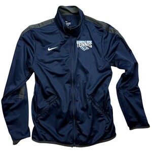 Nike Running Zip Track Jacket Navy Long Sleeve Medium Pockets Tennis High School